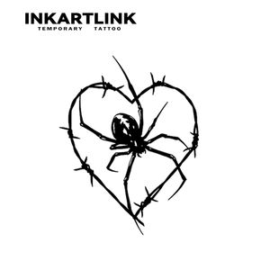 Autocollant de tatouage temporaire personnalisé en forme de cœur d'araignée, à base de plantes, imperméable, longue durée (15 jours), semi-permanent, art corporel pour bras, jambes, hommes et femmes - Product Image 4