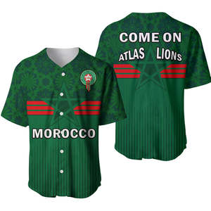 Camiseta <span class=keywords><strong>de</strong></span> béisbol del Día <span class=keywords><strong>DE</strong></span> LA Independencia <span class=keywords><strong>de</strong></span> Marruecos, León <span class=keywords><strong>de</strong></span> Barbary con Moussier Redstart, uniformes <span class=keywords><strong>de</strong></span> béisbol y softbol personalizados para hombres - Product Image 5