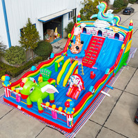 Grand toboggan aquatique gonflable commercial en PVC, 16x8x7M, capacité 2400kg, château gonflable écologique pour enfants dans la cour