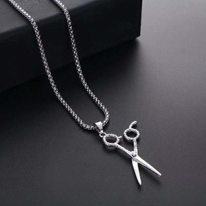 Collier pendentif ciseaux en alliage, bijoux hip-hop punk pour hommes et femmes - Product Image 2