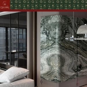 Rivestimento Murale in <span class=keywords><strong>Marmo</strong></span> <span class=keywords><strong>Verde</strong></span> <span class=keywords><strong>Cipollino</strong></span> GOLDKING con Venature Bianche e Grigie, Taglio di Precisione per Case, Hotel e Hall - Product Image 5