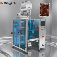 Machine de remplissage et d'emballage de sachets réglable pour pâtes à tartiner au chocolat, sauces et huiles de cuisson, capacité 20-120g