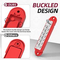 Barre de distribution d'alimentation 12V 150A avec goujon 1/4 pouce, barre omnibus marine 12 volts CC pour câblage de bateaux, automobiles et systèmes solaires