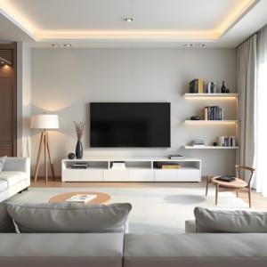Meuble TV blanc moderne de luxe Meuble TV en bois de haute qualité pour la maison et l'hôtel Direct usine chinoise pour les meubles de salon - Product Image 2