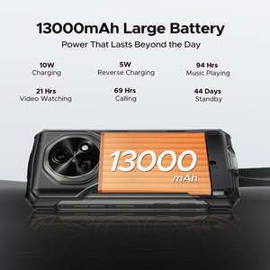 DOOGEE Fire 5 – Téléphone robuste Octa Core GSM, 13000 mAh, <span class=keywords><strong>Android</strong></span> 15, double carte SIM, écran HD+ 6,6'' 90Hz, étanche, 12 Go + 64 Go, identification faciale, robuste - Product Image 3