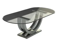 Clear Tempered Glass Dining Table