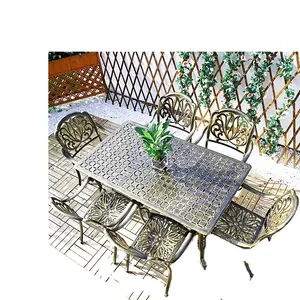 cast aluminum courtyard garden community beach leisure places high-end tables and chairs