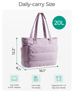 Puffer Shopping Bag for Women Puffy Work Nurse Teacher Tote Bag Quilted Shoulder Bag - Product Image 2