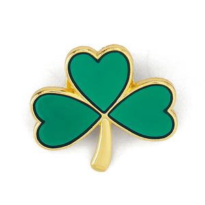 Mayorista Fabricante Esmalte Suave Chapado en Oro Insignia Aleación de Zinc <span class=keywords><strong>Trébol</strong></span> trae Suerte Personalización Pins - Product Image 2