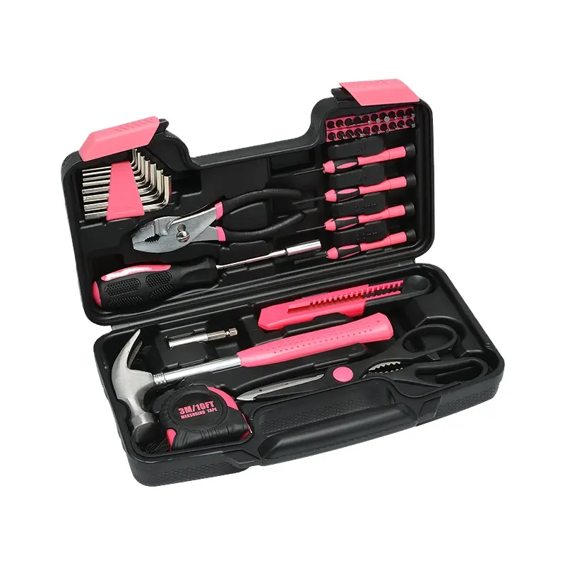 39-teiliges rosa Damen-Haushalts-Diy-Reparatur-Kit Werkzeugset