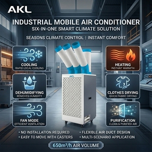 Aire Acondicionado Portátil 6 en 1 de 18000 BTU, Enfriamiento, Calefacción, Deshumidificador, Ventilador, Secador, Purificador, R32, OEM, ODM, Potente, de Fábrica - Product Image 1
