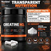 Capsules végétales de créatine HCL en gros, marque privée OEM, pour hommes et femmes, 60 unités, soutient la force musculaire *GMP HALAL HACCP