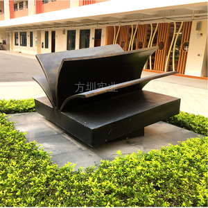 Escultura de Libro de Resina, Diseño Geométrico Abstracto, Decoración Moderna para Exteriores, para Pisos, Escuelas y Campus - Product Image 2