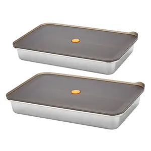 304 stainless steel crisper Sealed storage box for household kitchen 316 Refrigerator vacuum frozen lunch box