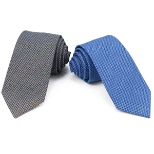 Custom Printed Blue Neck Ties Chocolate Brown Skinny Tie Cotton Necktie Geometric Gravatas Para Homens