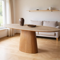 Table à manger ovale moderne du milieu du siècle de 79 pouces, ensemble de chaises de salle à manger, meubles de salle à manger de style français