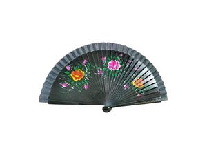 Innovador abanico de madera pintado a mano de doble cara de 23cm, regalo de fiesta promocional de tela de 2,5 cm - Product Image 5