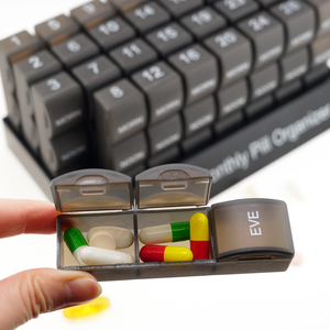 NBBLUESKY 31-Day Weekly Pill Organizer Precio de fábrica Conveniente Fácil de llevar Plástico PP Caja de medicamentos Estuches de almacenamiento - Product Image 3