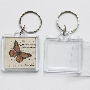 Porte-clés personnalisé en acrylique rectangulaire au design raffiné, porte-clés DIY pour souvenir, anniversaire, vacances, avec photo à clipser rapidement - Product Image 3