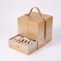 Emballage cadeau de parfum Diwali réutilisable de qualité supérieure, personnalisé avec estampage à chaud doré, boîte à tiroir rigide double couche avec insert en velours