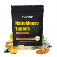 Complément alimentaire en comprimés d'extrait de Natto SPL Private Label, Nattokinase, Serrapeptase, comprimés de Nattokinase 3-en-1 pour la santé cardiaque