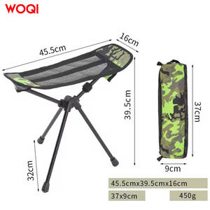 Chaise pliante Woqi Moon Chair pour le camping en plein air, avec repose-pieds en acier, pliable, couleur vert herbe - Product Image 4