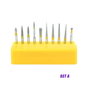 השיניים היהלומים Burs להגדיר 10 pcs מהירות גבוהה FG יהלומי תרגיל כל גימור בסדר burs 10 pcs ערכת