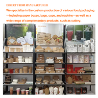 Boîtes à lunch en papier kraft personnalisées, contenants alimentaires jetables à emporter, boîtes à salade en papier kraft étanches avec couvercle