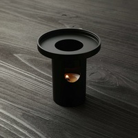 Brûleur d'huiles essentielles Maxery en laiton massif noir, lampe d'aromathérapie, chauffe-cire moderne minimaliste en métal