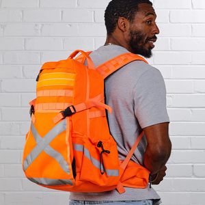 Sac à dos de sécurité et d'hydratation haute visibilité pour le travail, la chasse, la moto en orange haute visibilité pour hommes et femmes - Product Image 6