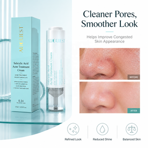 Crema OEM per il trattamento dell'acne con acido salicilico al 0,3%, riduce i punti neri e l'acne del <span class=keywords><strong>viso</strong></span>, controlla e elimina le imperfezioni. - Product Image 5