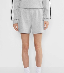 Pantalones Cortos de <span class=keywords><strong>Mujer</strong></span> Grises de Moda OEM, Nuevos, de Algodón Grueso y Suave con Bolsillos, Ropa de Estar por Casa, Estilo <span class=keywords><strong>Cargo</strong></span> - Product Image 4
