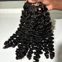 Offre Spéciale Cheveux Humains au Crochet Ondulés Profonds # Lot de Cheveux au Crochet Pré-Séparés Miracle Knots Couleur 1B pour Femmes