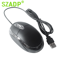 PRIX D'USINE Souris filaire USB noire légère et compacte, modèle SZADP/OEM P007 Guangdong pour utilisation sur ordinateur de bureau PC