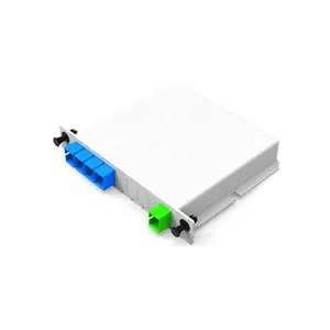 HTMICROWAVE peralatan serat optik FTTH 1x4 kotak Cassett jenis Fiber Optical PLC Splitter