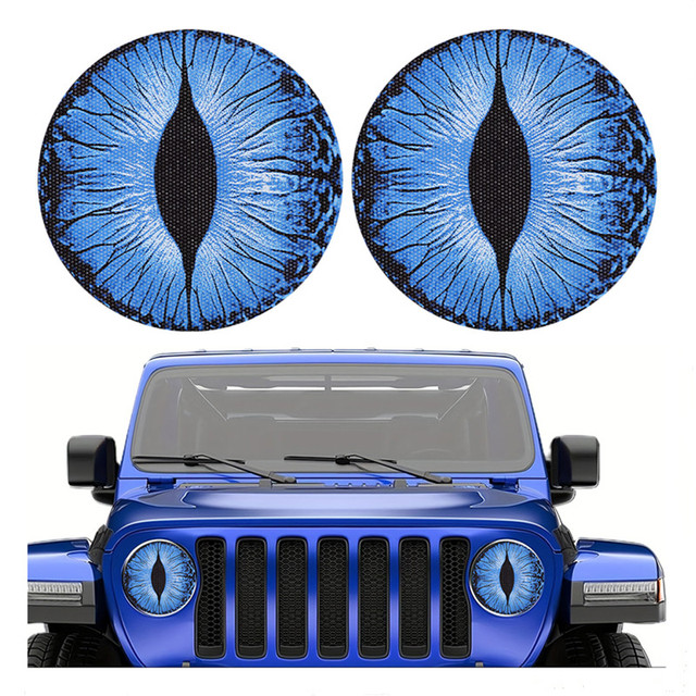 2PCS Beast Eyes Headlight Decals for Wrangler Animal Eye Jeep Car Light Stickers Car Body Styling Decoration Accessories