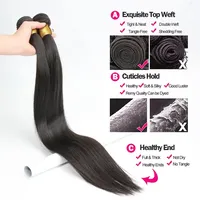 Vente en gros de paquets de cheveux humains vierges de qualité 12a Extensions de vague de corps de couleur naturelle Cuticules de cheveux indiens bruts alignés Double trame