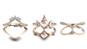 Anillo de Compromiso de Plata de Ley 925 Natural con Morganita en Forma de Cometa 'Luna de Mi Vida' para Mujer - Product Image 2