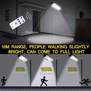 مصباح شارع شمسي فائق السطوع مع إضاءة LED وتحكم عن بعد ومستشعر حركة للاستخدام الخارجي - Product Image 4