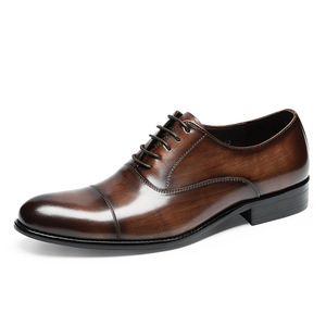 Top qualité nouveauté en cuir hommes chaussures habillées hommes affaires formelles à la main en cuir de vache véritable chaussures habillées - Product Image 5