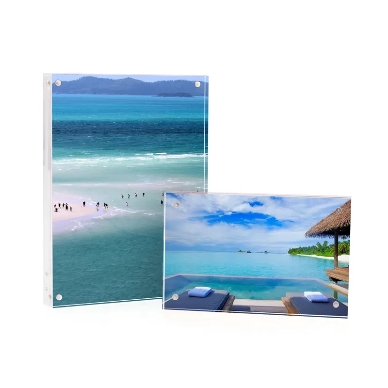 factory wholesale 4x6 5x7 6x8 photo picture editor acrylic magnetic photo frame