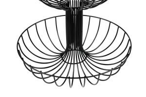 Fruit Basket Bowl 2-Tier Stand Metal <b>Storage</b> Organizer Wire Black <b>Vegetable</b> <b>Storage</b> <b>Rack</b> For Kitchen - Product Image 2