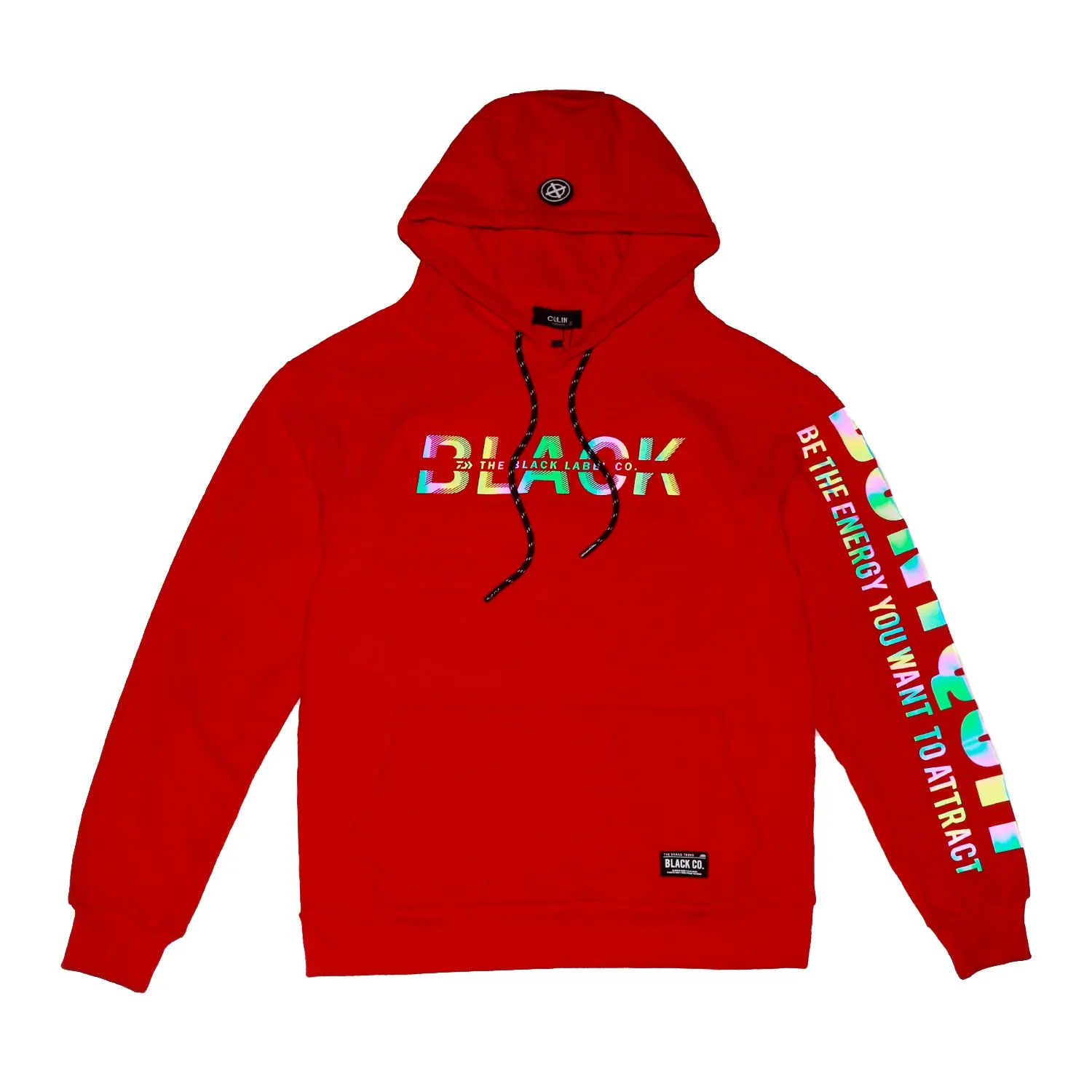 Rainbow 3m Reflective high quality hoodie RED custom logo oem mens fleece 3m flannel fabric heavyweight oversized hoodies men