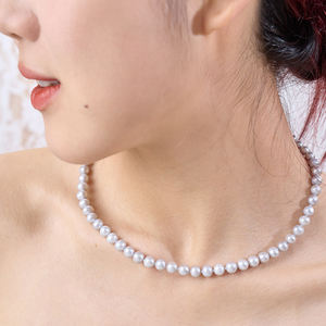 Dây chuyền ngọc trai nước ngọt tự nhiên, nuôi cấy, bạc 925 nguyên chất, dành cho nữ - Product Image 6