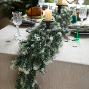 Guirlande artificielle de feuilles de pin 180 cm, décoration murale de Noël, style traditionnel, verdure en plastique - Product Image 3