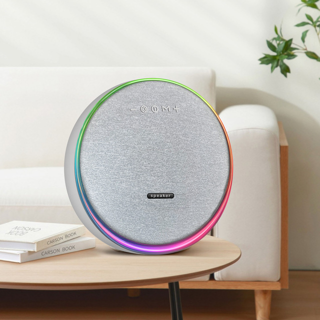 Smart Wireless Bluetooth Speaker With Colorful RGB LED Light Effect Ideal Indoor Home Party Daily Atmosphere Music Playback