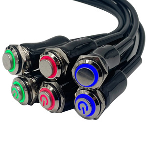 Interruptor de botón de acero inoxidable de 16 mm con cable a prueba de agua para modificación de motocicletas y vehículos eléctricos - Product Image 2