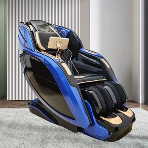 Electric Massage <b>Chair</b> Full Body SL Rail 4D Robotic Hand <b>Zero</b> <b>Gravity</b> Foot Massage Black Gold Color - Product Image 2