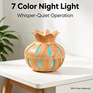 Natural Wood Texture <strong>Minimalist</strong> Style, Quiet Misting, Color Night Light, Ideal for Bedroom Office SPA Yoga - Product Image 4