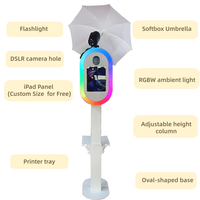 Ring Light RGB Portabel dan Dapat Disesuaikan untuk iPad/Kamera DSLR/Smartphone, Struktur Logam, Pencetakan Instan/Wi-Fi/Bluetooth
